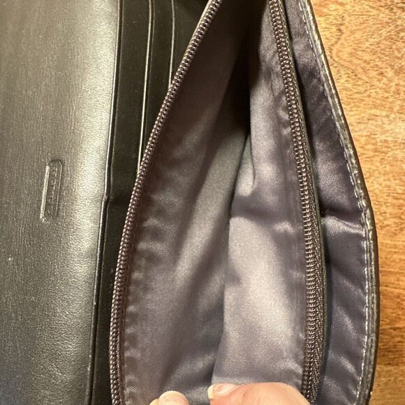 COACH KRISTINE EMBOSSED PYTHON LEATHER SLIM ENVELOPE WALLET Metallic BROWN - Picture 10 of 10